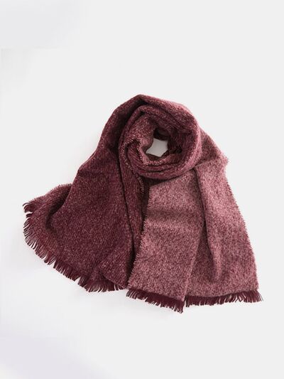 Raw Hem Heathered Polyester Scarf - Drazelle Store