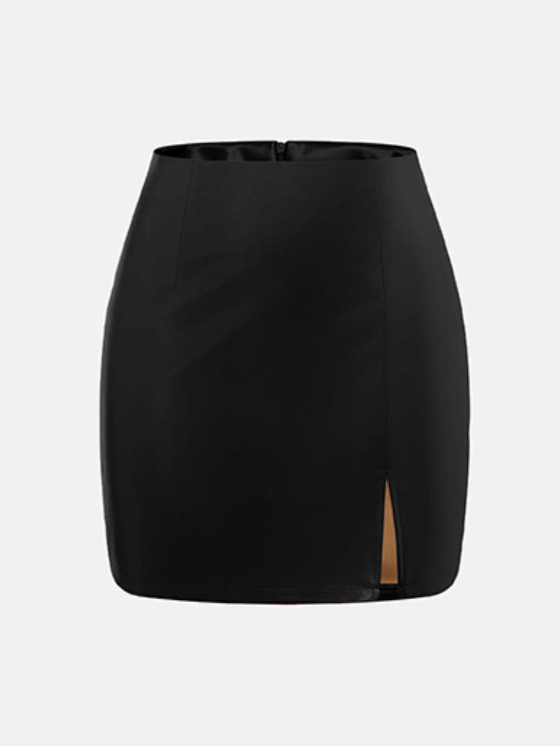 Slit Mini Skirt with Zipper - Drazelle Store