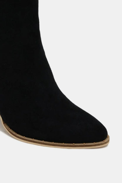 Beast Fashion Suede Point Toe Ankle Booties - Drazelle Store