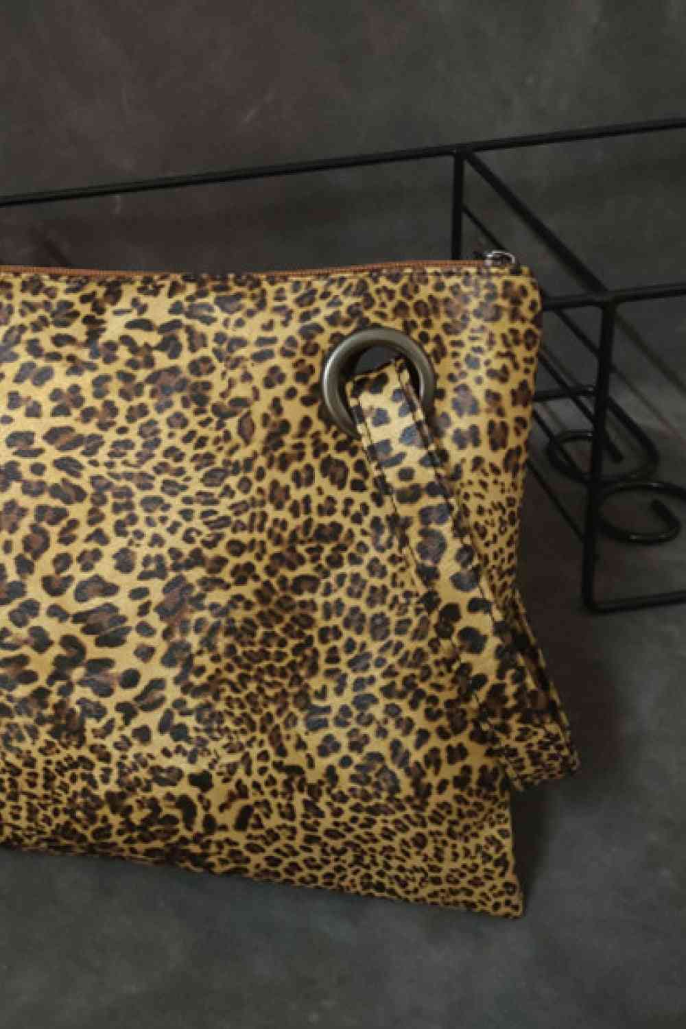 Leopard PU Leather Clutch - Drazelle Store