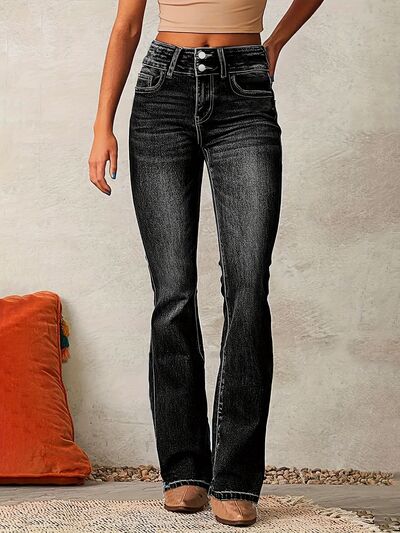 Cat Whisker Washed Bootcut Jeans - Drazelle Store