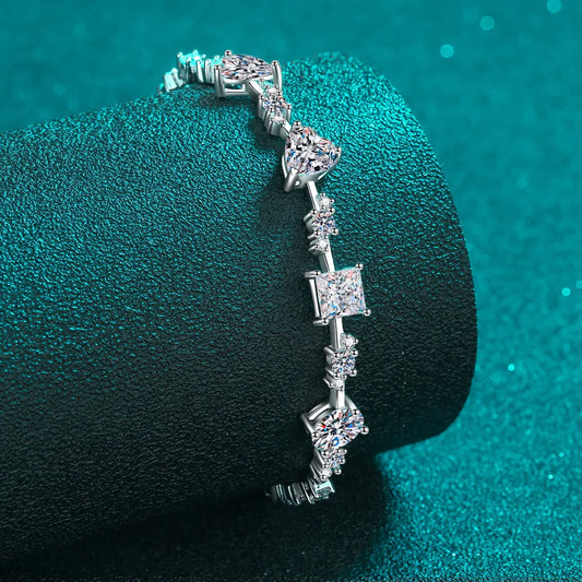 6.2 Carat Moissanite 925 Sterling Silver Bracelet - Drazelle Store