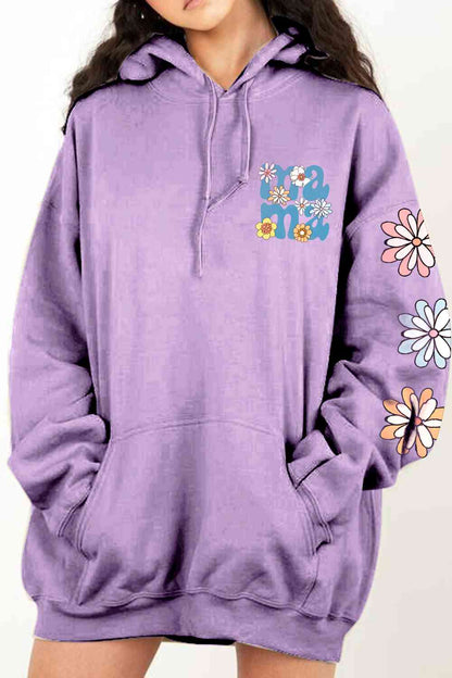 Simply Love Full Size MAMA Graphic Dropped Shoulder Hoodie - Drazelle Store