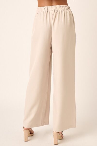 Mittoshop Inverted Pleat Detail Wide Leg Pants - Drazelle Store