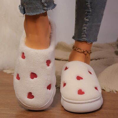 Heart Round Toe Flat Slippers - Drazelle Store