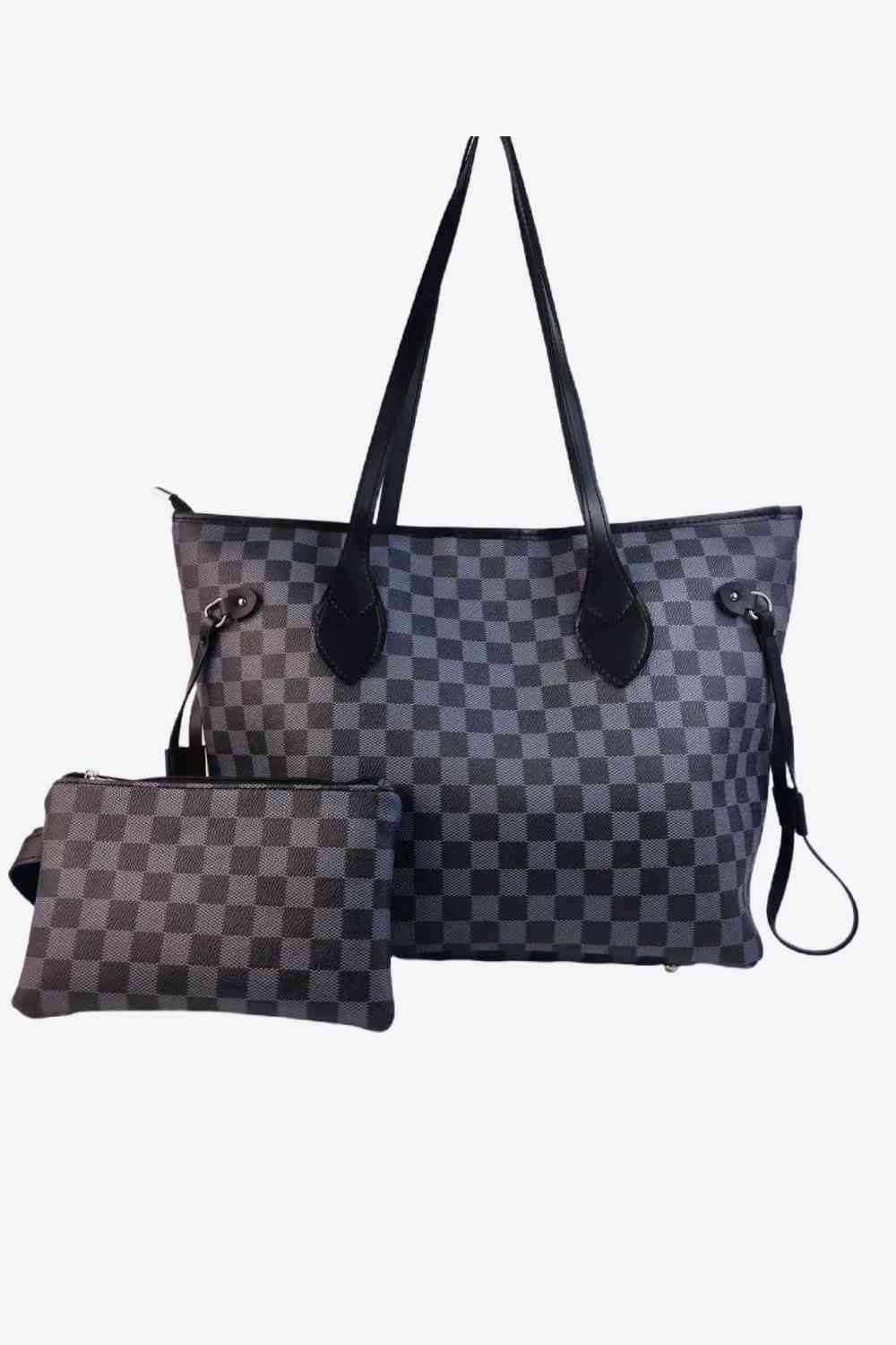 Checkered PVC Two-Piece Bag Set - Drazelle Store