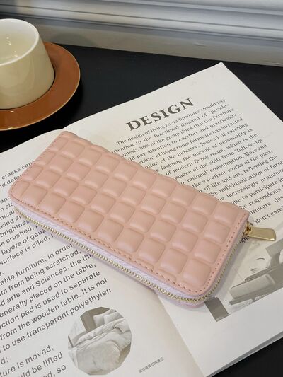 PU Leather Solid Color Puffy Texture Wallet - Drazelle Store