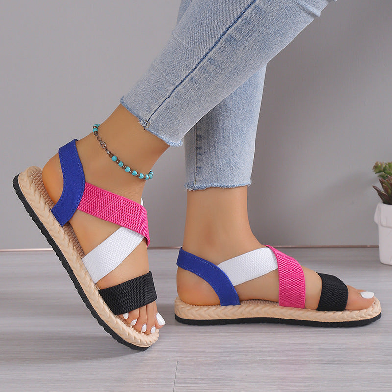 Open Toe Flats Sandals - Drazelle Store