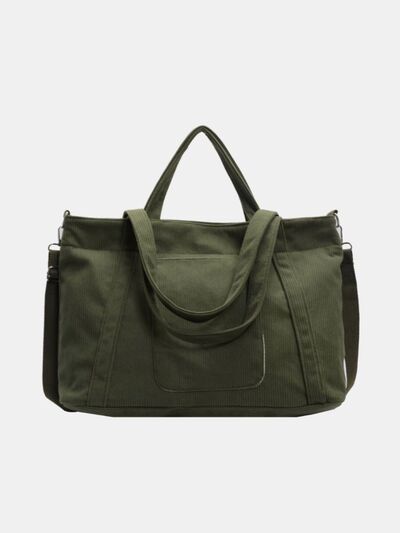 Corduroy Solid Large Tote Bag - Drazelle Store