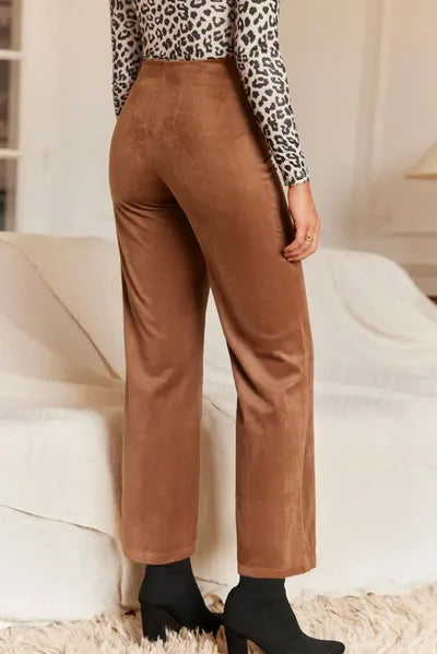 Decorative Button Straight Leg Pants - Drazelle Store