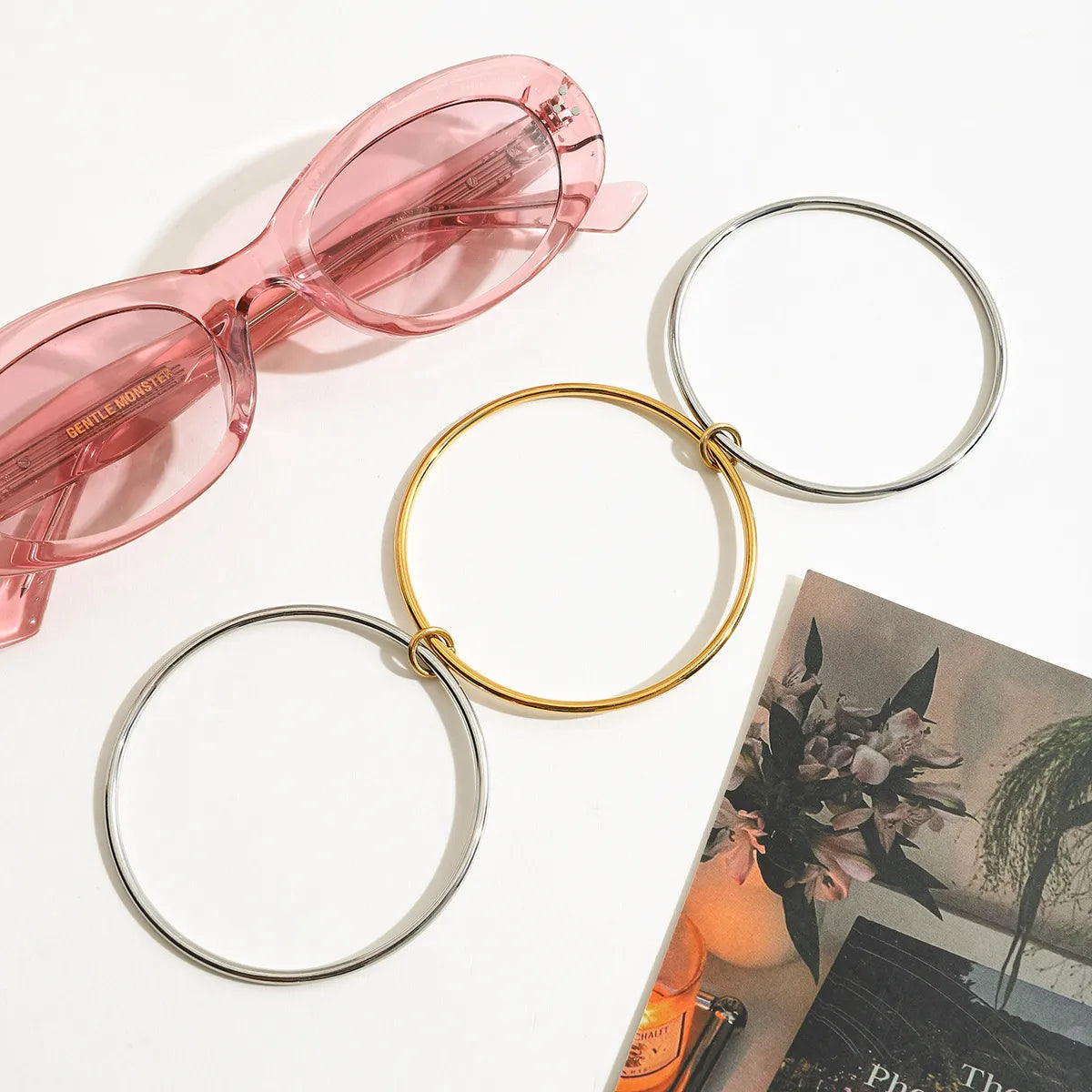 Two-Tone Multi-Layered Bangle Bracelet - Drazelle Store