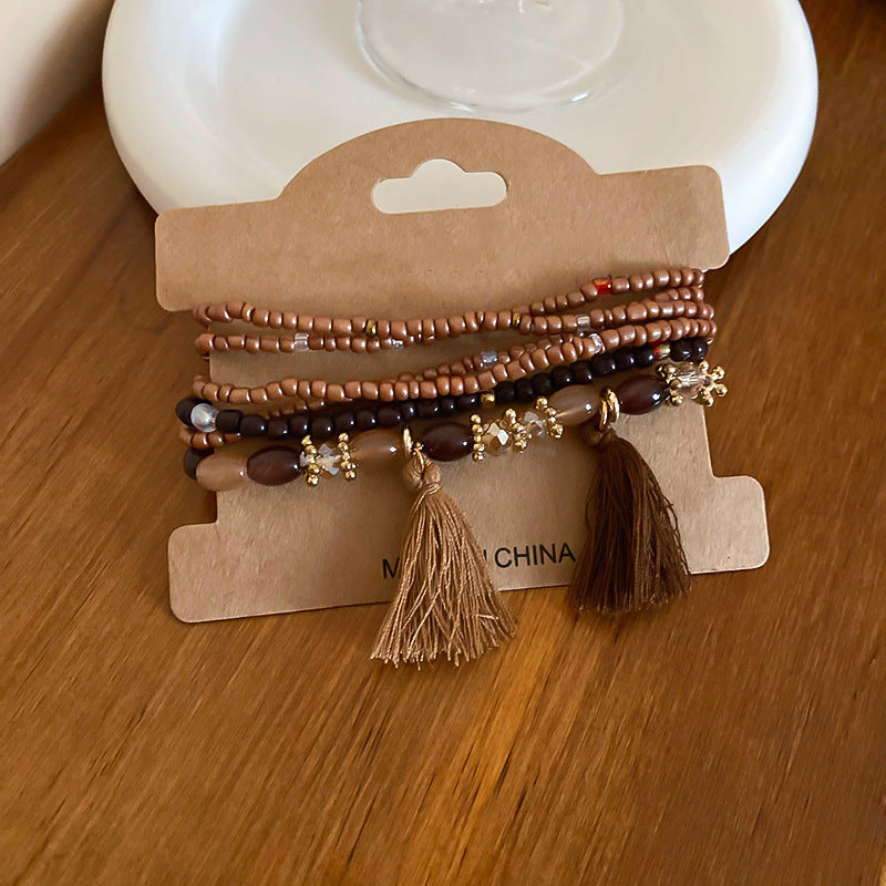 Tassel Rice Bead Bracelet - Drazelle Store