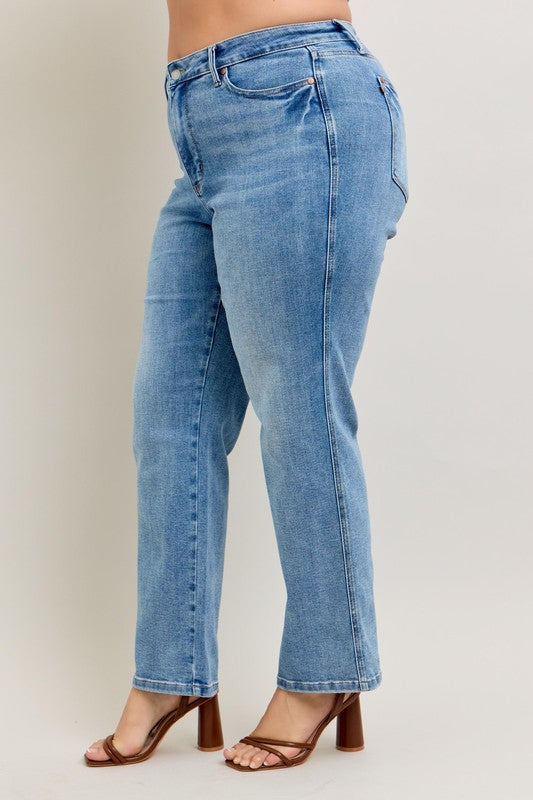 Judy Blue Vintage Wash Straight Jeans - Drazelle Store