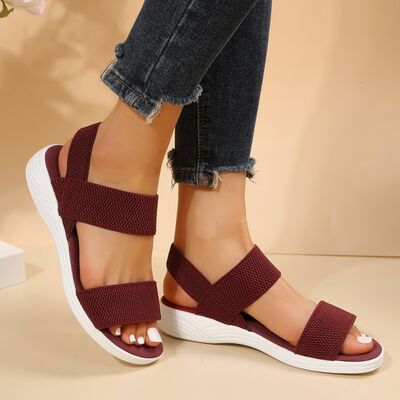 Rubber Open Toe Low Heel Sandals - Drazelle Store