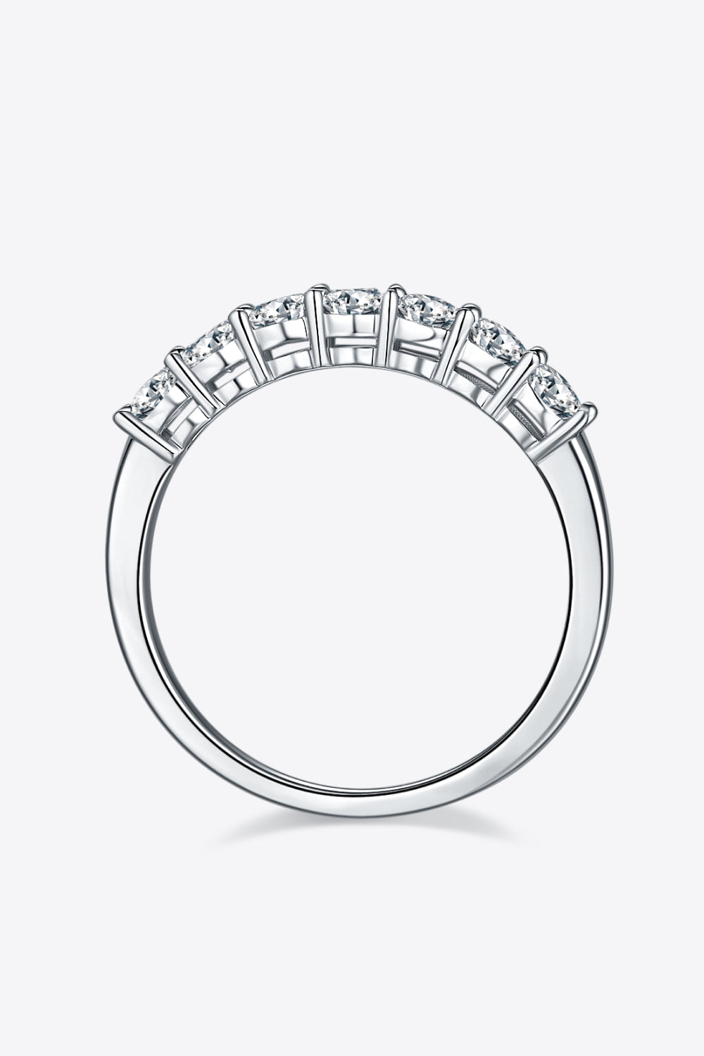 Moissanite Platinum-Plated Half-Eternity Ring - Drazelle Store