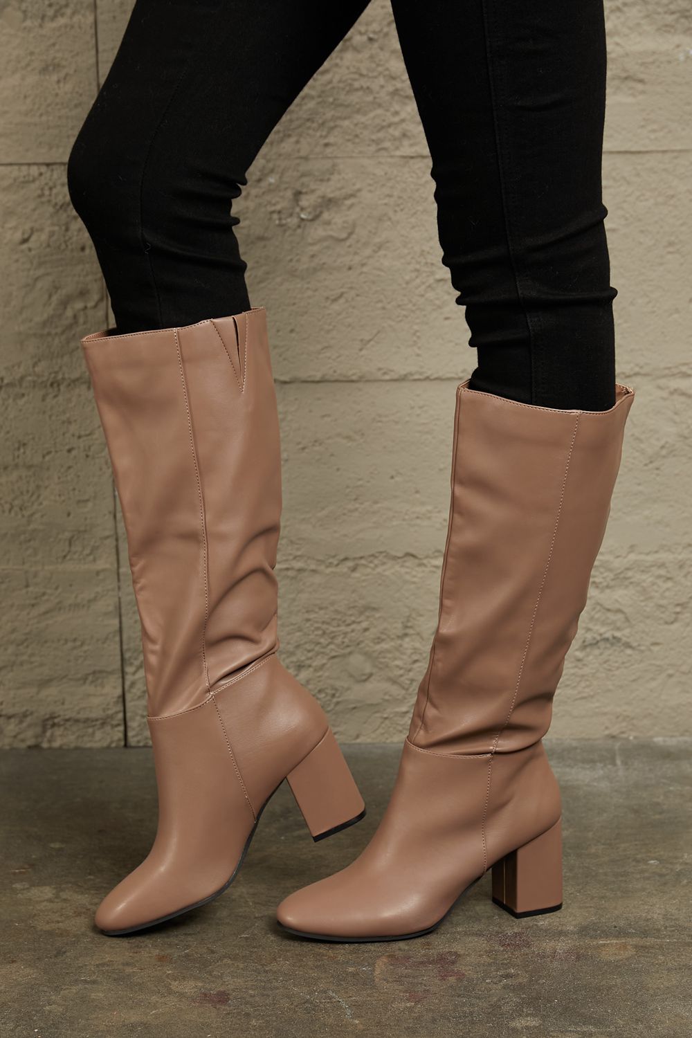 East Lion Corp Block Heel Knee High Boots - Drazelle Store