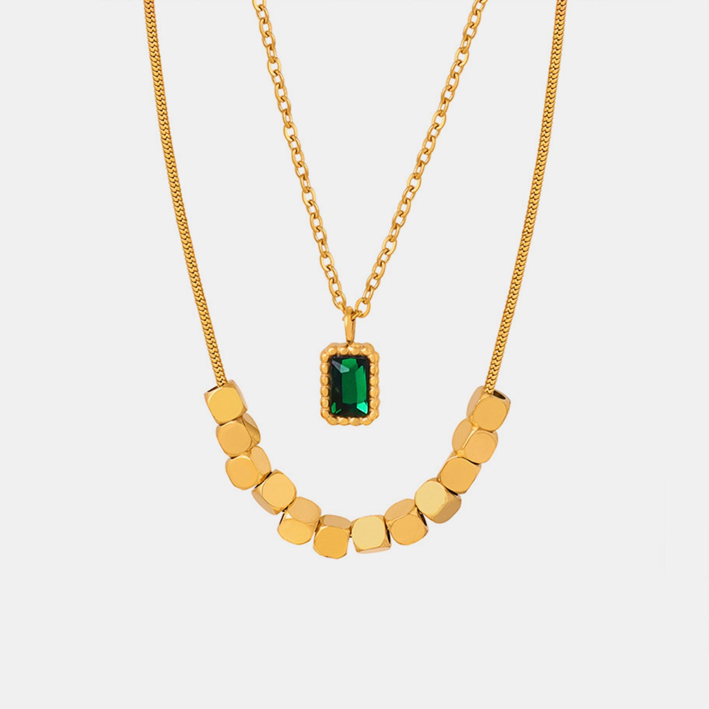 18K Gold-Plated Double-Layered Necklace - Drazelle Store