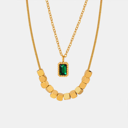 18K Gold-Plated Double-Layered Necklace - Drazelle Store