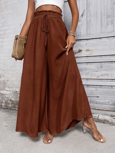 Honey Tied High Waist Wide Leg Pants - Drazelle Store