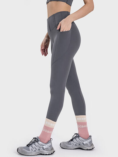 Millennia Pocketed High Waist Active Leggings - Drazelle Store