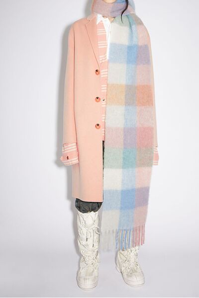 Thermal Fringe Contrast Plaid Scarf - Drazelle Store