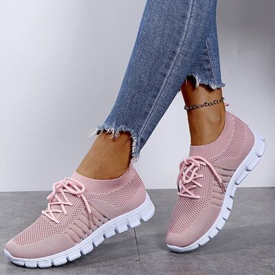 Breathable Mesh Lace Up Sneakers - Drazelle Store