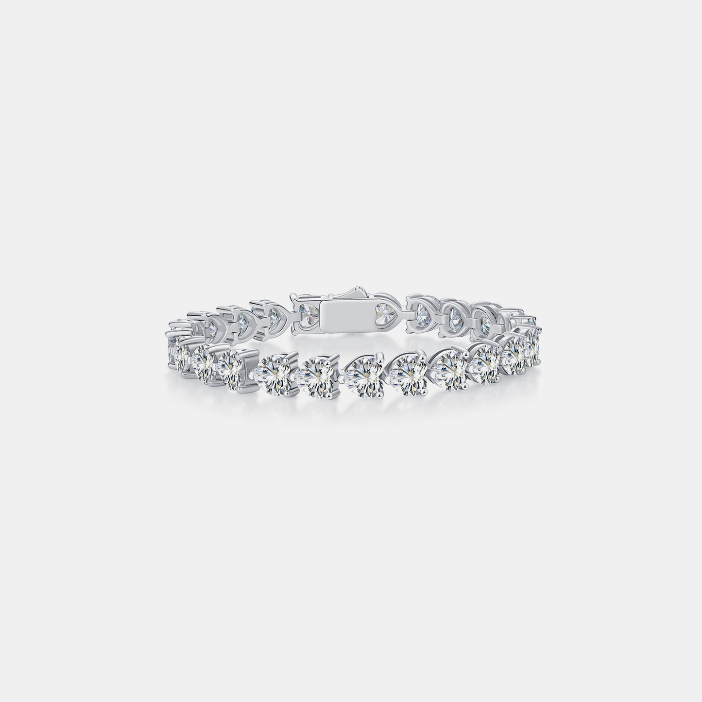 24 Carat Moissanite 925 Sterling Silver Heart Bracelet - Drazelle Store