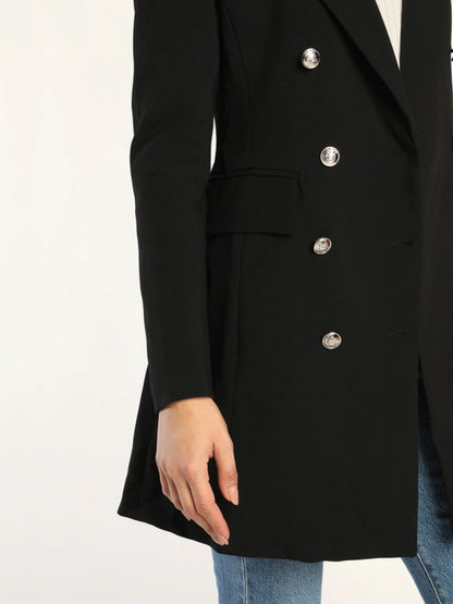 Lapel Collar Long Sleeve Blazer - Drazelle Store