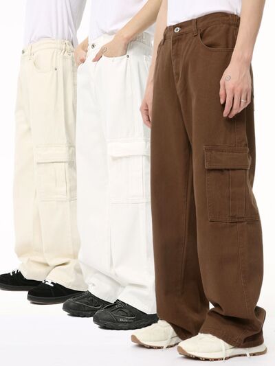 Hight Rise Wide Leg Cargo Pants - Drazelle Store