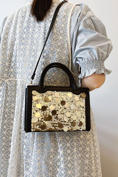 Arabic Style Leather Sequin Handbag - Drazelle Store