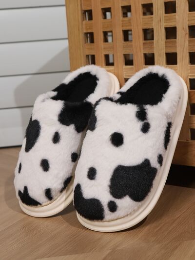 Animal Print Faux Fur Slippers - Drazelle Store