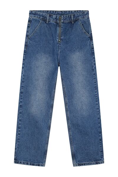 Mid Rise Baggy Jeans with Pockets - Drazelle Store