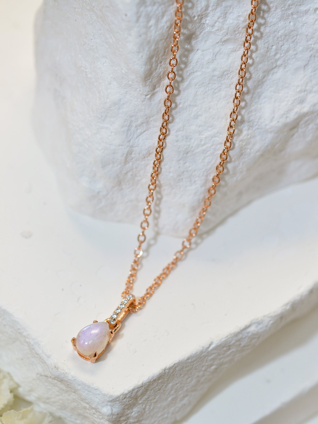 Moonstone Teardrop Pendant Necklace - Drazelle Store