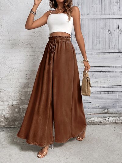 Honey Tied High Waist Wide Leg Pants - Drazelle Store