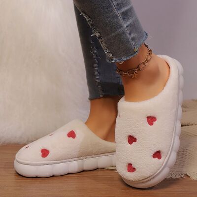 Heart Round Toe Flat Slippers - Drazelle Store