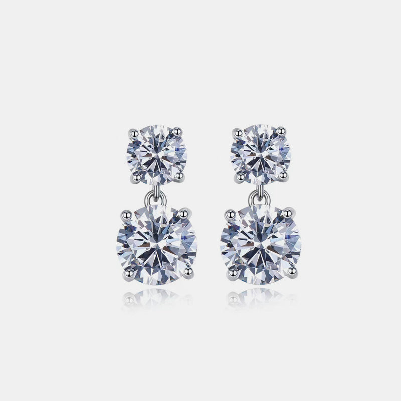 10 Carat Moissanite 925 Sterling Silver Earrings - Drazelle Store