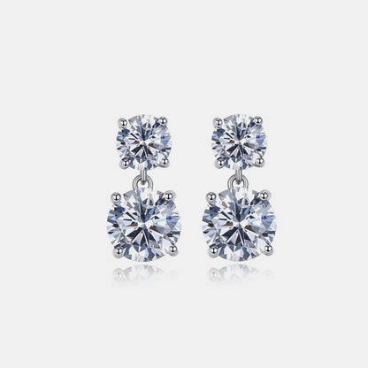 10 Carat Moissanite 925 Sterling Silver Earrings - Drazelle Store