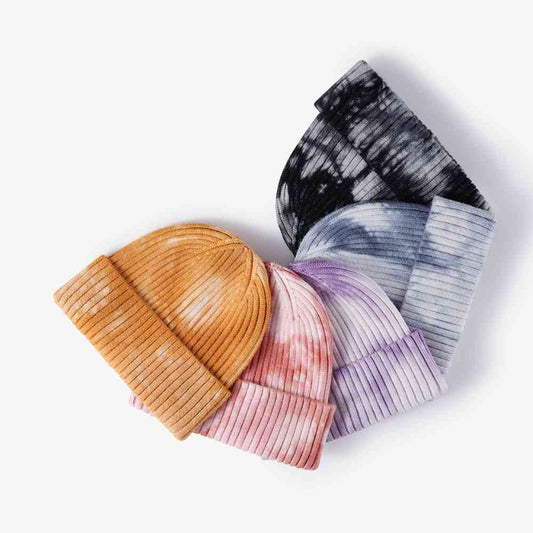 Tie-Dye Ribbed Cuffed Beanie - Drazelle Store