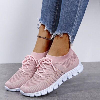 Breathable Mesh Lace Up Sneakers - Drazelle Store