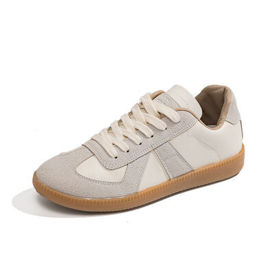 Lace Up Round Toe Sneakers - Drazelle Store