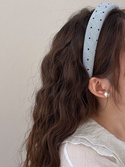 Polka Dot Polyester Wide Headband - Drazelle Store