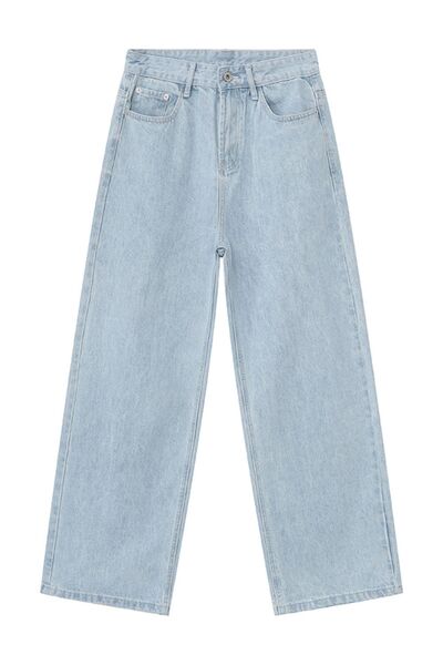 Wide Leg Jeans with Pockets - Drazelle Store