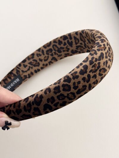 Leopard Polyester Wide Headband - Drazelle Store