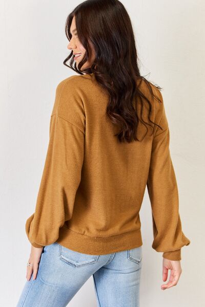 HYFVE Round Neck Long Sleeve Top - Drazelle Store