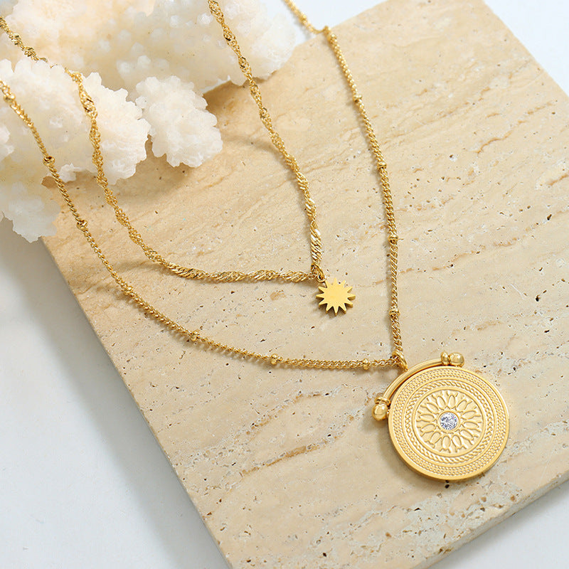 Stainless Steel Double-Layered Necklace - Drazelle Store