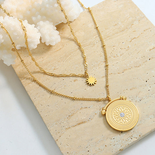 Stainless Steel Double-Layered Necklace - Drazelle Store