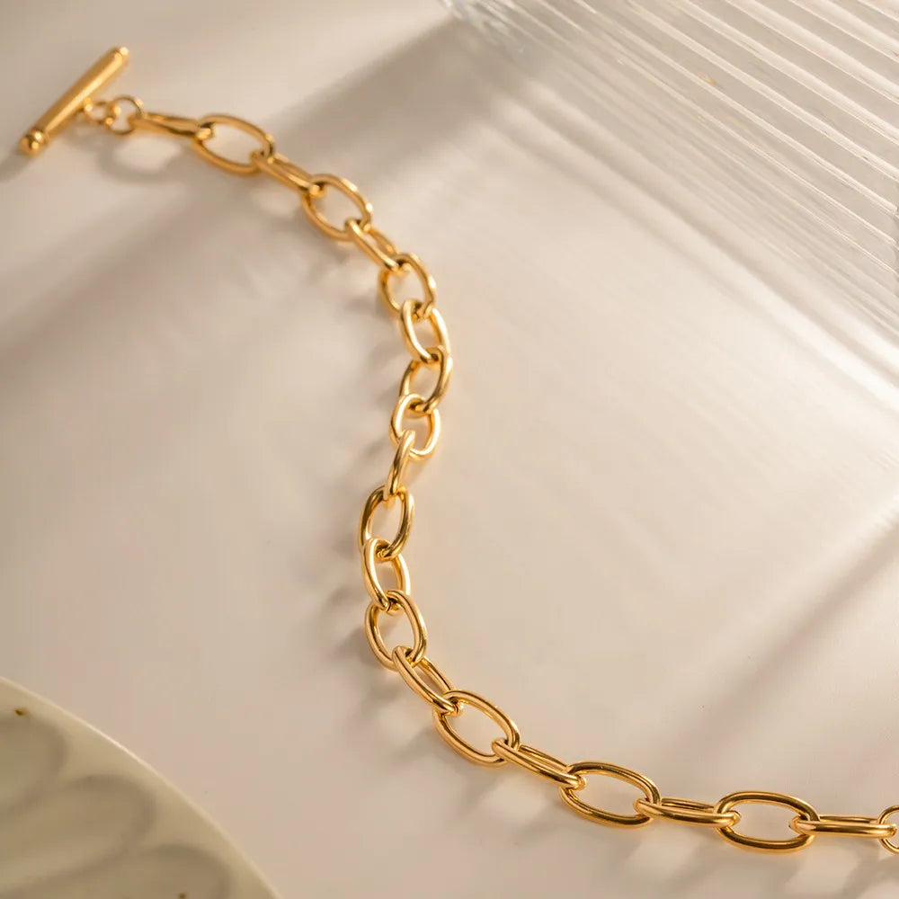 18K Gold-Plated Stainless Steel Toggle Chain Bracelet - Drazelle Store