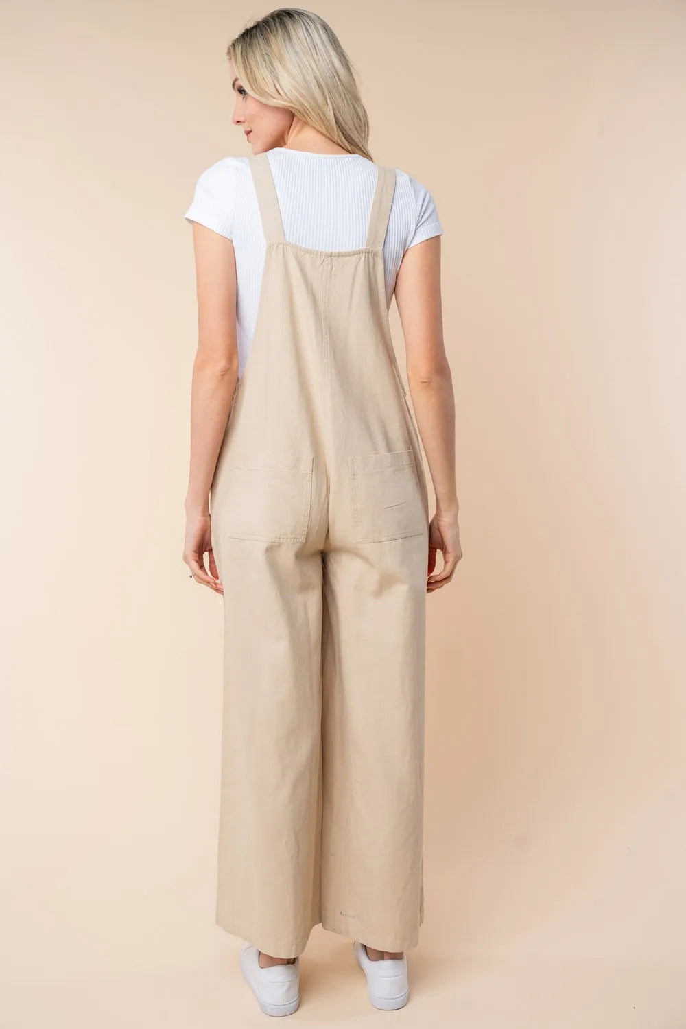 White Birch Sleeveless Wide Leg Jumpsuit - Drazelle Store