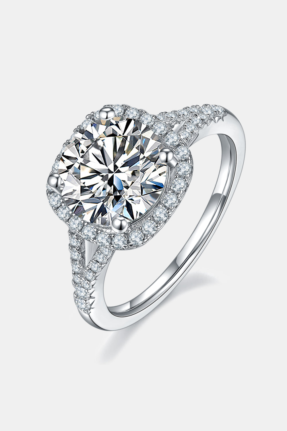 3 Carat Moissanite Halo Ring - Drazelle Store