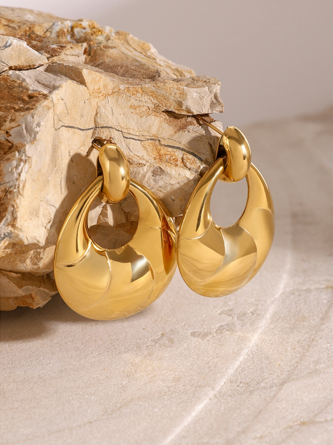 Stainless Steel Teardrop Shape Earrings -Drazelle Store